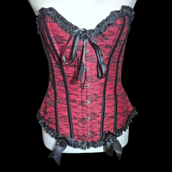 Red and Black Corset Women Size X-Small - Picture 2 of 16